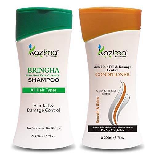 KAZIMA Bringha Anti Hair Fall Control Shampoo + Anti Hair Fall & Damage Control Conditioner, 200 ml - Image 1