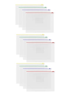 Terabyte Transparent Data Envelope With Zipper Slide Clouser A4 Pack of 12  - Image 1
