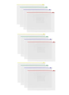 Terabyte Transparent Data Envelope With Zipper Slide Clouser A4 Pack of 12  - Image 2
