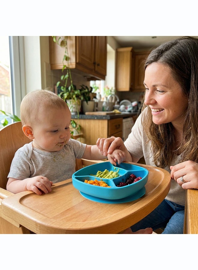 Playgro Stick & Snack Silicone Suction Plate – Blue – BPA-Free Food-Grade Silicone Baby Feeding Plate, Strong Suction Base for Weaning & Self-Feeding Toddlers - Image 4