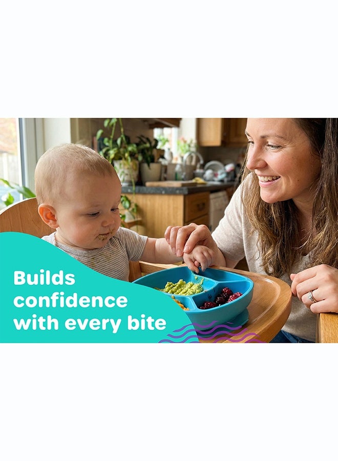 Playgro Stick & Snack Silicone Suction Plate – Blue – BPA-Free Food-Grade Silicone Baby Feeding Plate, Strong Suction Base for Weaning & Self-Feeding Toddlers - Image 2