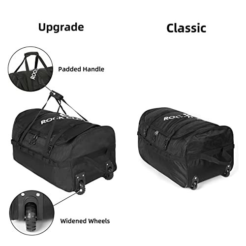 Rock Cloud Foldable Wheeled Duffel Bag with Widened Wheels 85L Rolling Duffle Bag Packable 26 inch for Travel Camping Sports - Image 3
