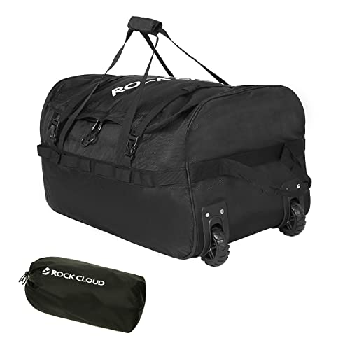 Rock Cloud Foldable Wheeled Duffel Bag with Widened Wheels 85L Rolling Duffle Bag Packable 26 inch for Travel Camping Sports - Image 1