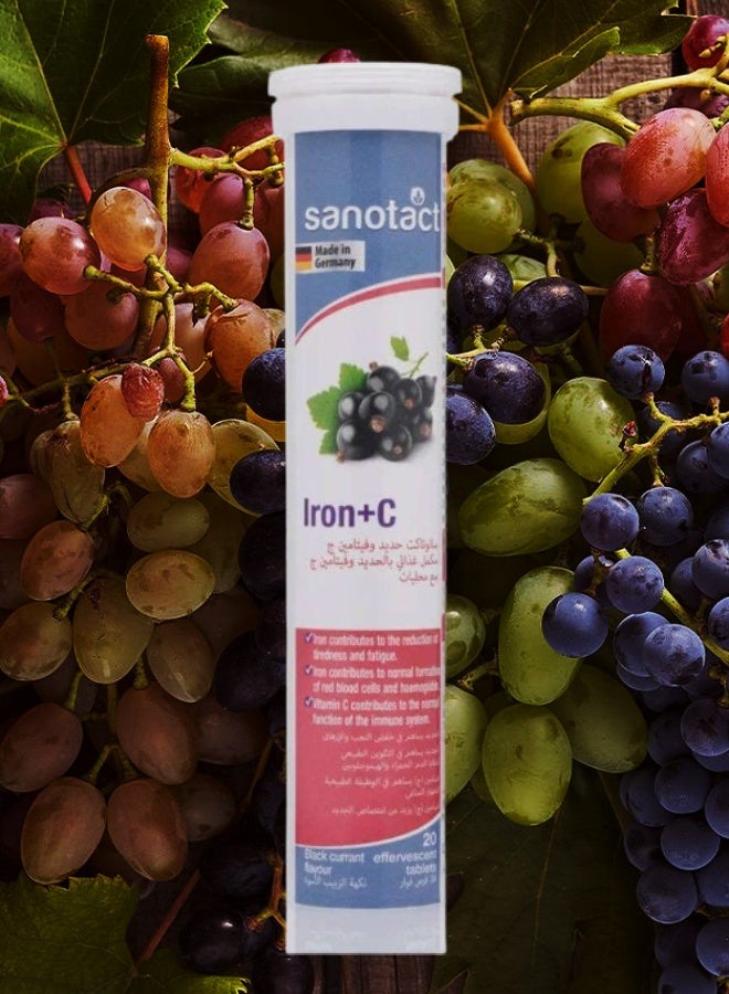 sanotact 3 Pieces Sanotact Iron And Vitamin C 20 Currant Effervescent Tablets  - Image 2