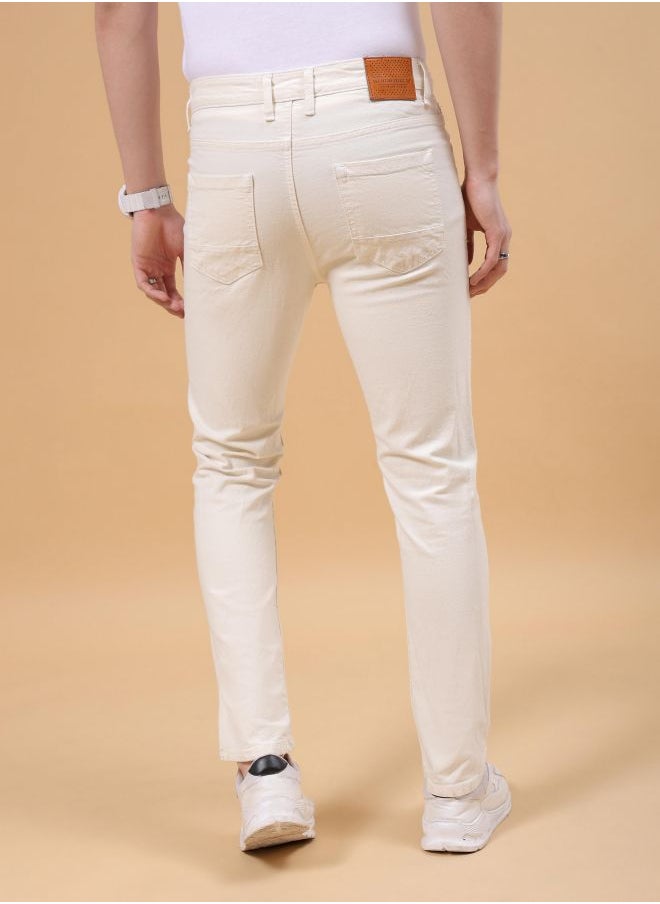 The Indian Garage Co Men Slim Fit Solid Mid-Rise Stretchable Jeans  - Image 2