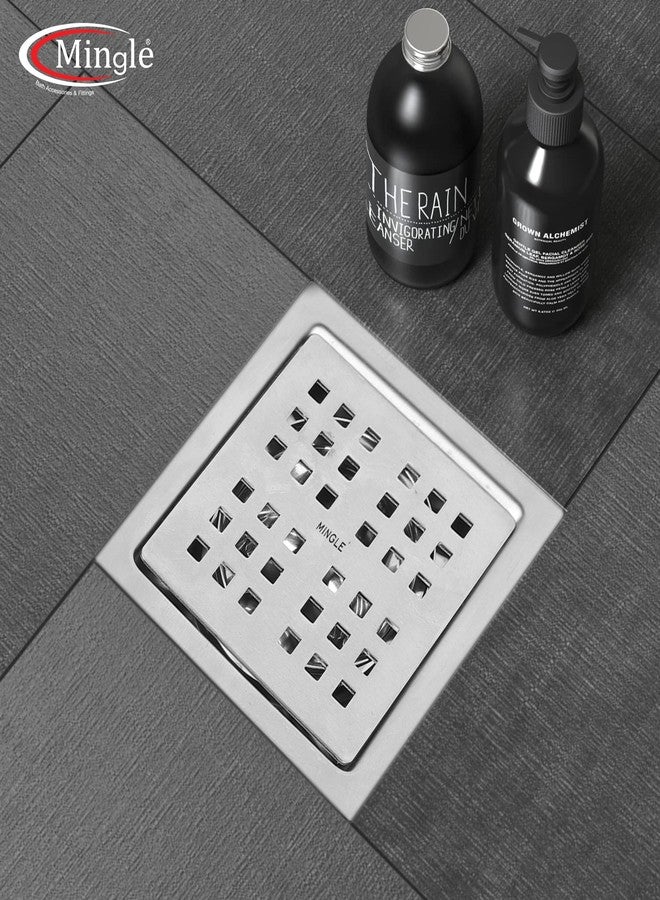Mingle® Floor Drain | 304-Grade Stainless Steel Drain Jali | 6 x 6 inches | Floor Drainer with Cockroach Trap (Flatron, 6 x 6) - Image 3