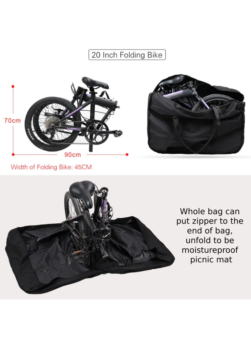 كابتن تيك Folding Bike Carry Bag, 20 Inch Waterproof Storage Bag for Folding Bicycle, Outdoor Foldable Bike Protective Bag for Subway, Airplane, Bus, Car - Image 4