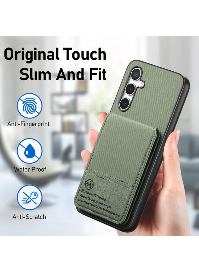 S-TOP Case For Samsung Galaxy A35 5G Twill Fabric Leather Vertical Flip RFID Card Bag Phone Case - Image 5
