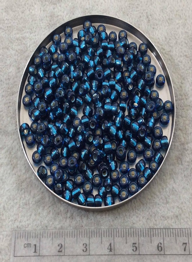 Miyuki Round Rocaille Seed Beads Size 6/0 20gm Silver Lined (SL) Blue Zircon - Image 2