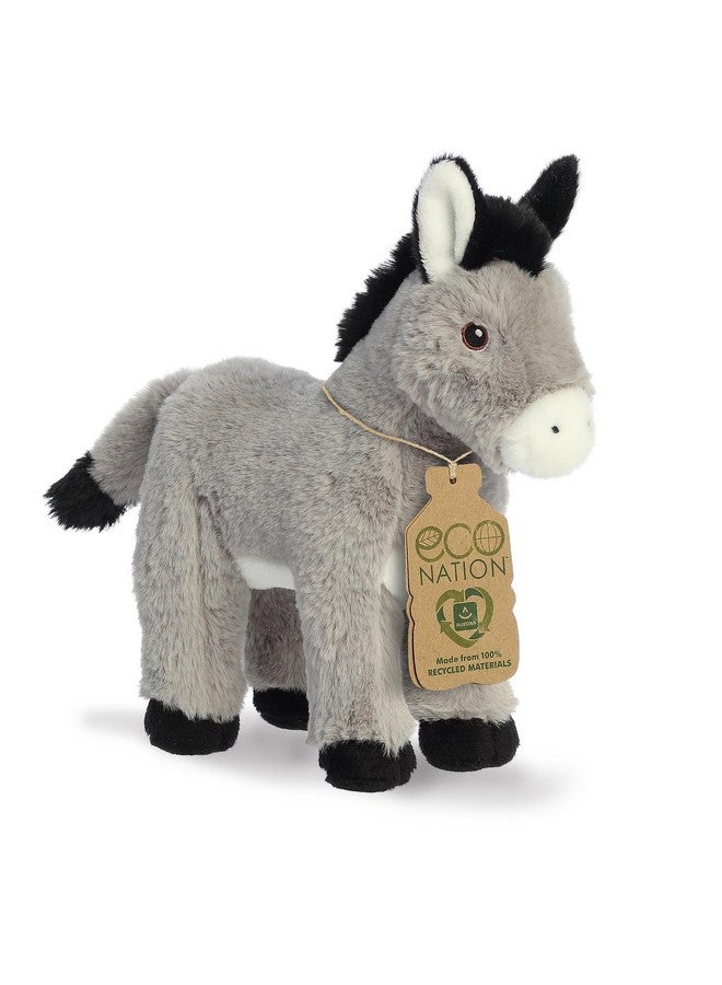 Aurora® Responsibly Made Eco Nation™ Donkey Stuffed Animal - Ideal for Playtime Adventures - Perfect for Birthdays or Just Because - Gray 11 Inches - Image 1