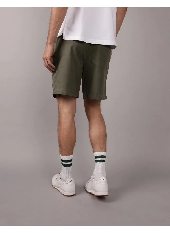 American Eagle AE Flex 8" Lived-In Linen-Blend Trekker Short