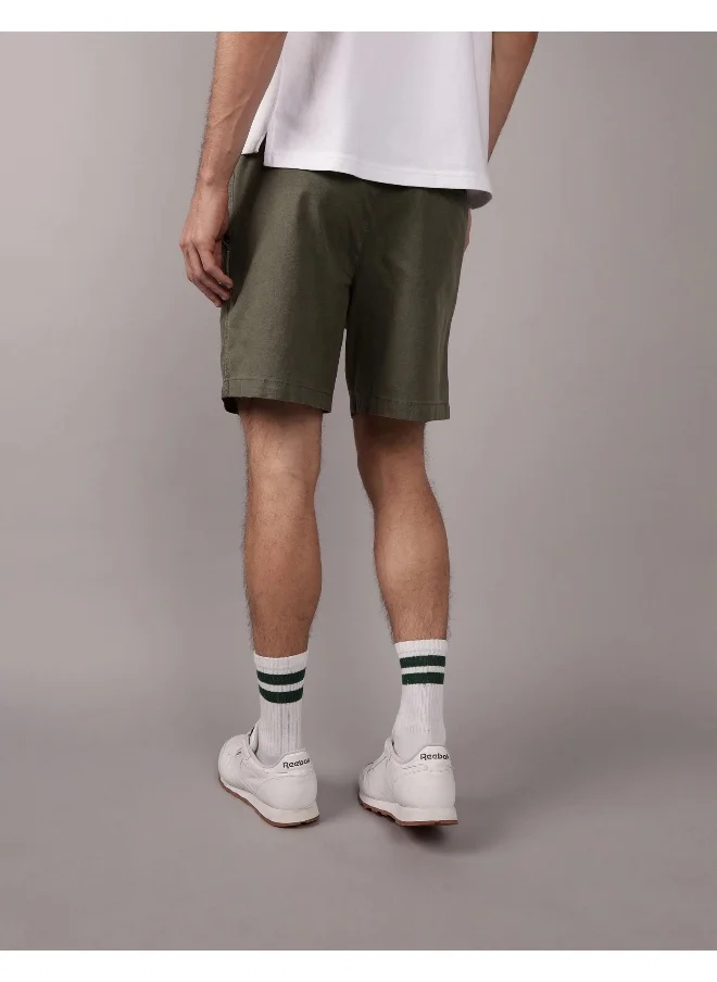 American Eagle AE Flex 8" Lived-In Linen-Blend Trekker Short