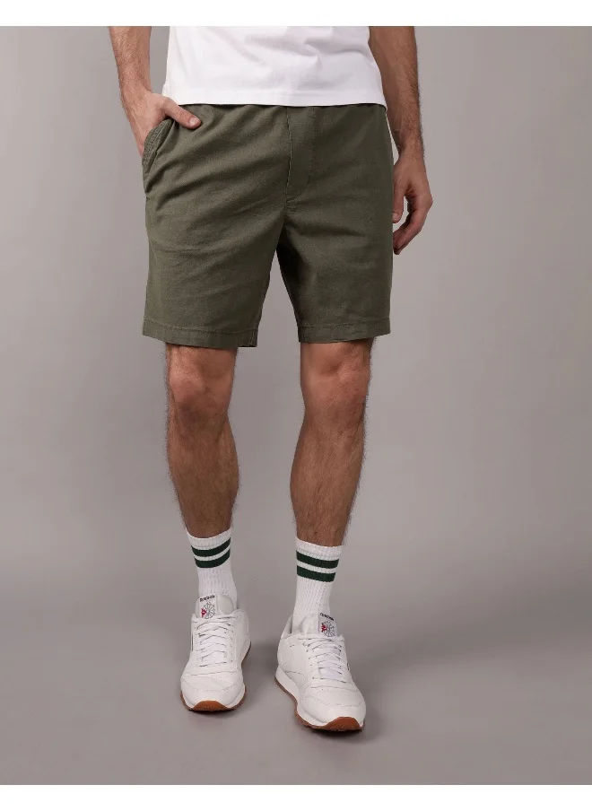 American Eagle AE Flex 8" Lived-In Linen-Blend Trekker Short