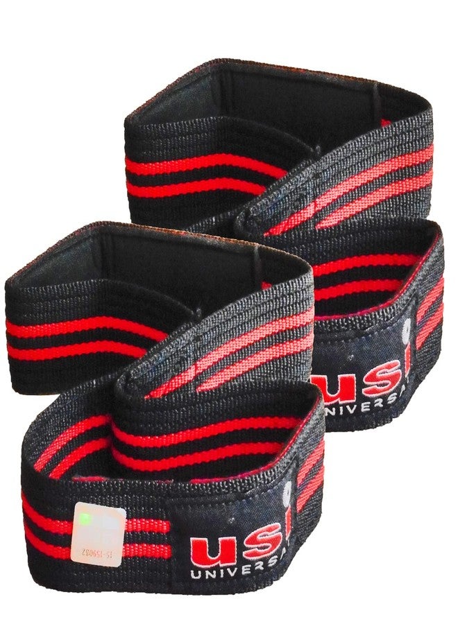 USI UNIVERSAL Wrist Support, Wrist Supporter For Gym, 7032 Figure 8 Power Lifting Grip Hook Wrist Wraps 1 Pair Black Made Of Heavy Duty Neoprene, Padded Lifting Strap - Image 3