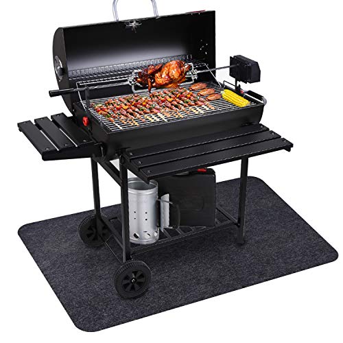 Fasmov 30 x 48 inches Under Grill Mat, Reusable Outdoor Floor Mat, Under Grill Floor Mats to Protect Deck, BBQ Pad for Under BBQ, Absorbent Oil Pad Protector for Decks and Patios - Image 1