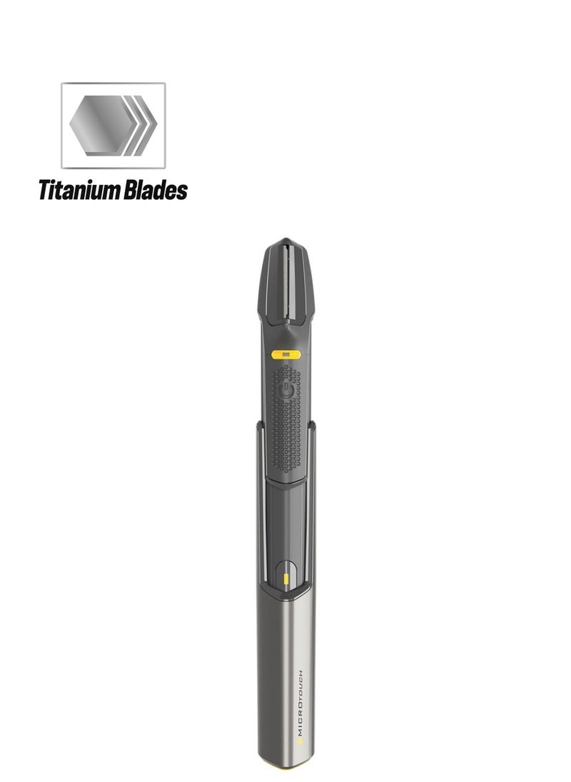 Micro Touch - Titanium Trim Pro Rechargeable Lighted Hair Cutting Tool And Body Groomer Black - Image 1