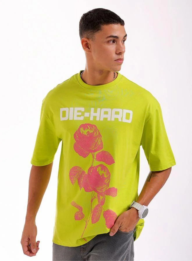 ذا انديان كراج كو Men Boxy Oversized Placement Print Round Neck Tshirt