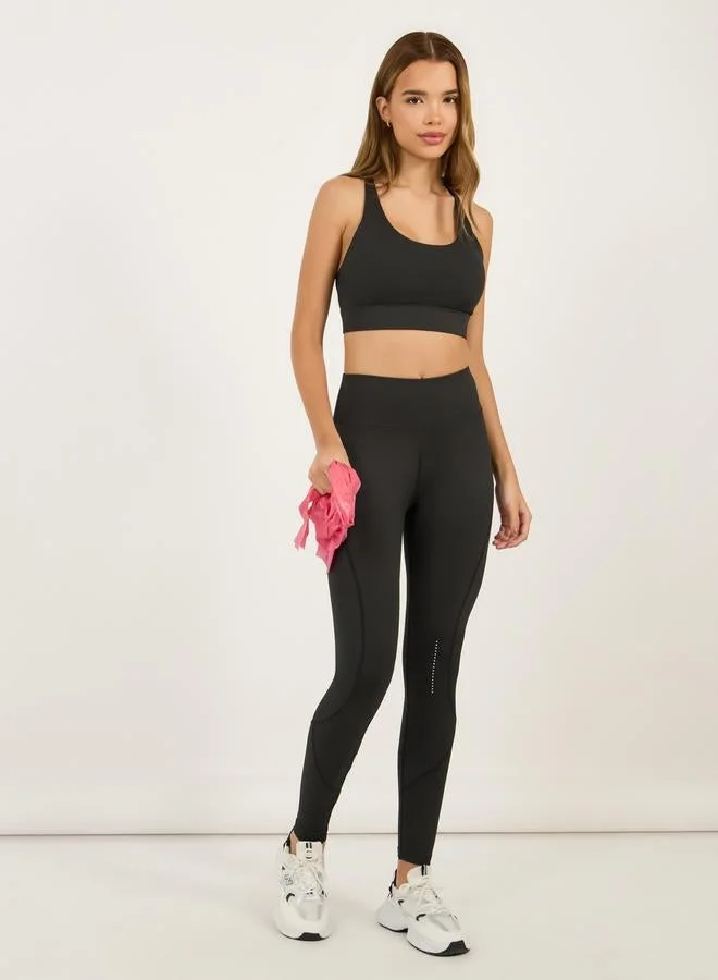 Styli Active  Back Mesh Insert Multi Straps Medium Support Sports Bra for Women | Best Price UAE