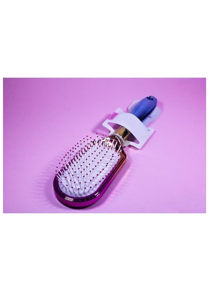 Rock Hair Brush, Wet and Dry, Firm Bristles, Air Cushion Detangler, Scalp Massage (Rainbow, Oval Shape 24 Cm) - Image 1