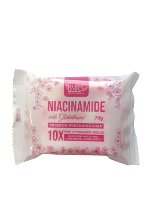 Niacinamide with glutathione premium whitening soap 70g by bmrs