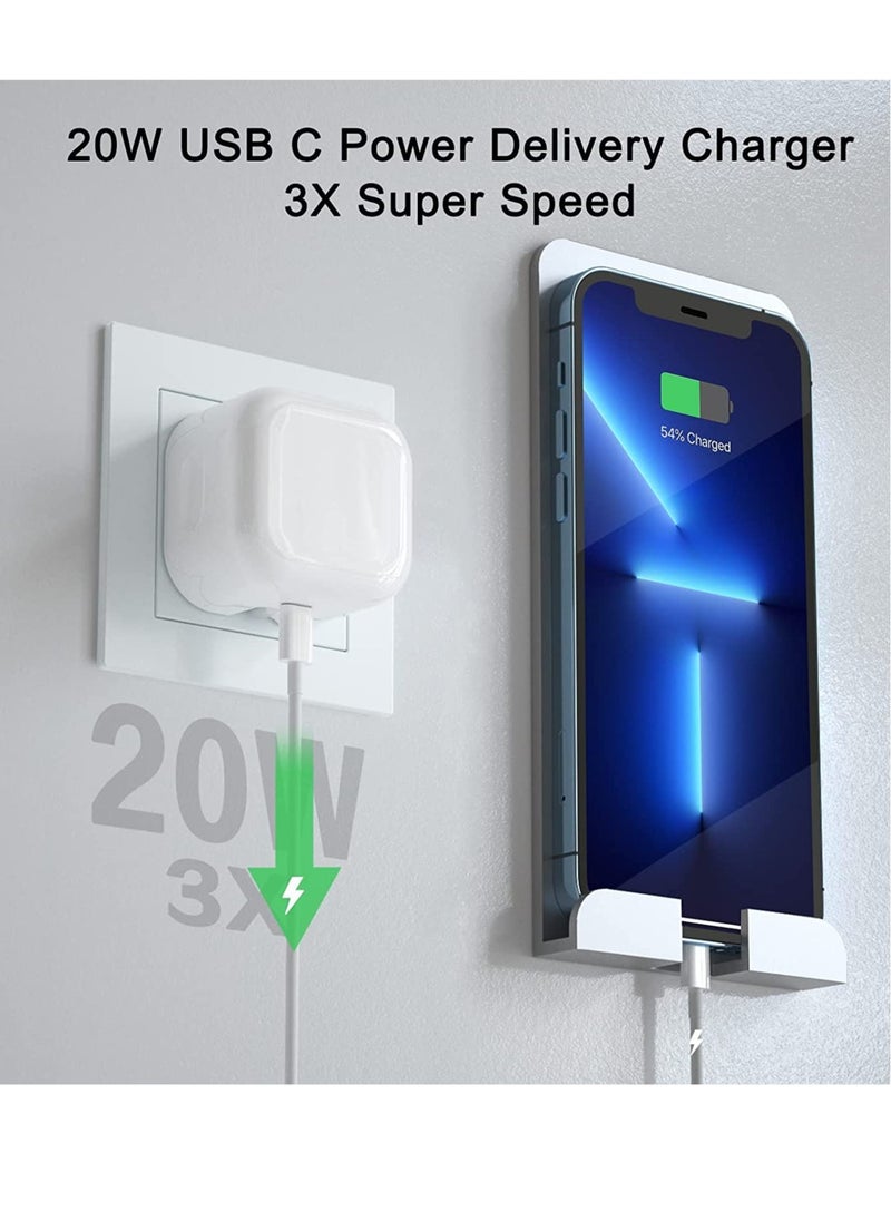 ELTRAZONE - iPhone Charger Cable and Plug, iPhone Fast Charger 20W PD 3.0 USB C Wall Charger Plug with 1M iPhone Fast Charging Cable USB C Fast Charger Compatible with Phone 13 12 11 Pro Max Mini X XR Xs 8, Pad - Image 1