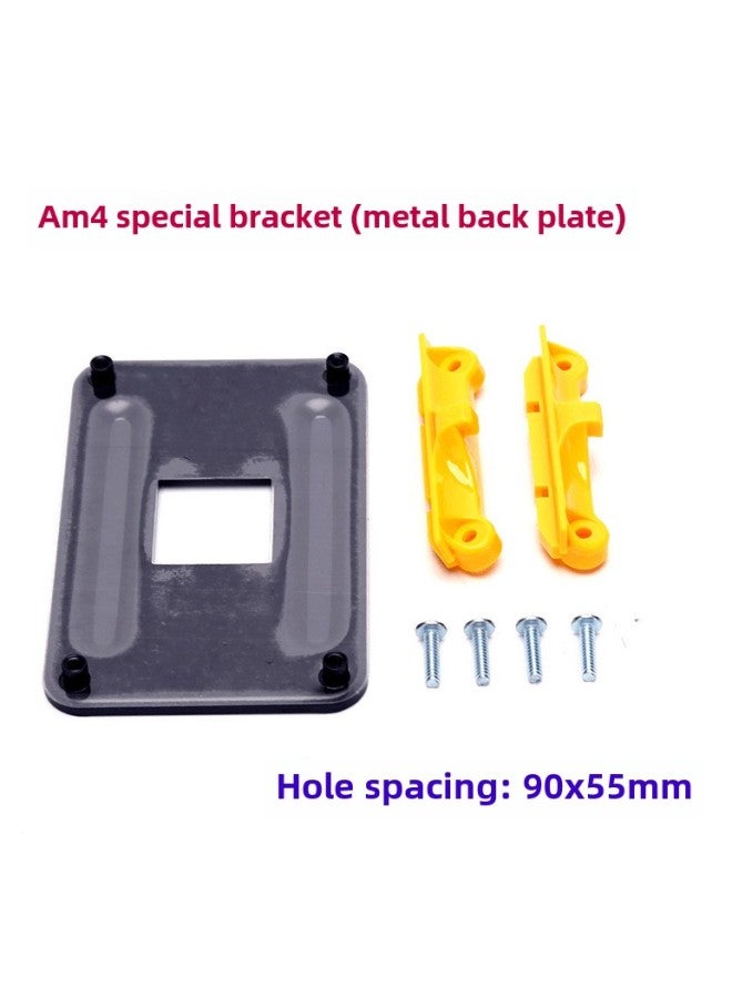 1700 1151 AMD4 1366 2011 X58 X79 CPU Fan Radiator Buckle Base Bracket-Color:AM4 Metal Back Plate Yellow Upper Shelf - Image 1