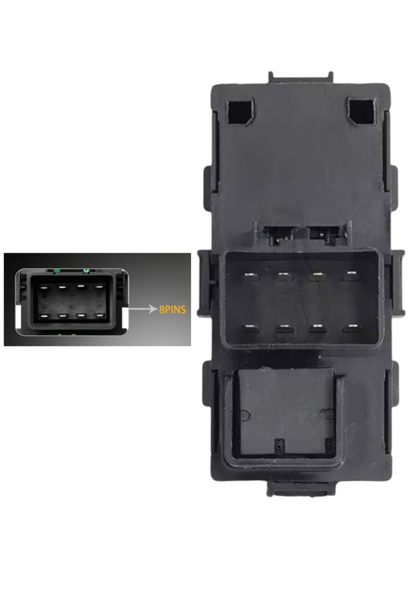 Generic Window switch button, up/down, for opening the right front passenger door or the left or right rear passenger doors. Compatible with a range of Chevrolet and GMC Yukon, Tahoe, Suburban, Sierra, Silverado, and Traverse vehicles from 2007 to 2014. Part number: 22895545  - Image 3