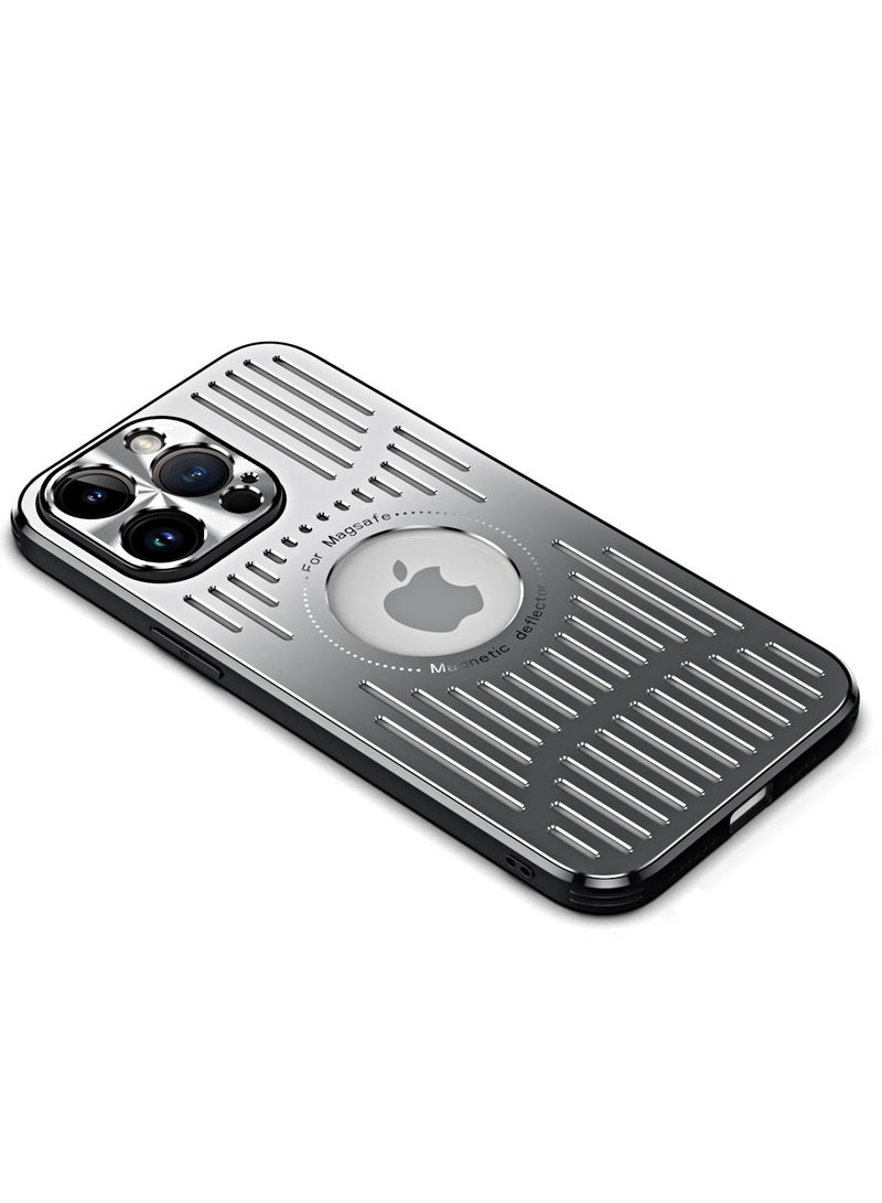 عام الحافظة المعدنية لـ iPhone 15 Pro Max، حافظة رقيقة مغناطيسية متوافقة مع ماجسيف، تغطية خلفية من الألومنيوم للحماية من الصدمات - Image 1