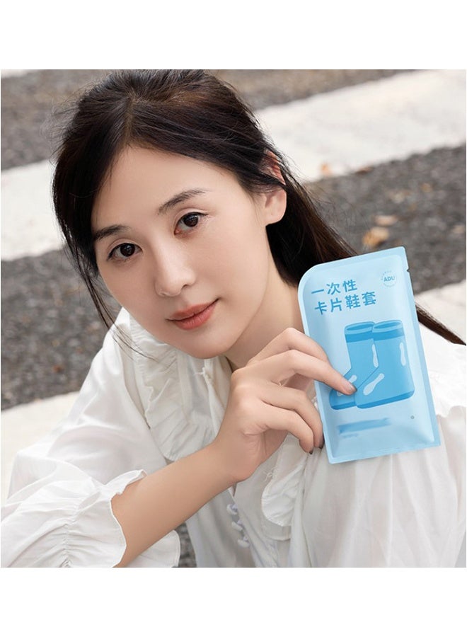 5 أزواج من أغطية الأحذية المقاومة للماء التي يمكن التخلص منها ، أغطية أحذية المطر المقاومة للماء ، أغطية واقية لركوب الدراجات في الهواء الطلق مناسبة للرجال والنساء والسفر ، يجب أن يكون السفر ، صغيرة وسهلة الحمل - Image 3