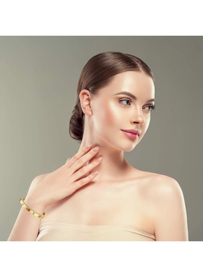 إسوارة أنيقة مطلية بالذهب بتصميم فاخر عصري للنساء مقاس 18 - Image 3