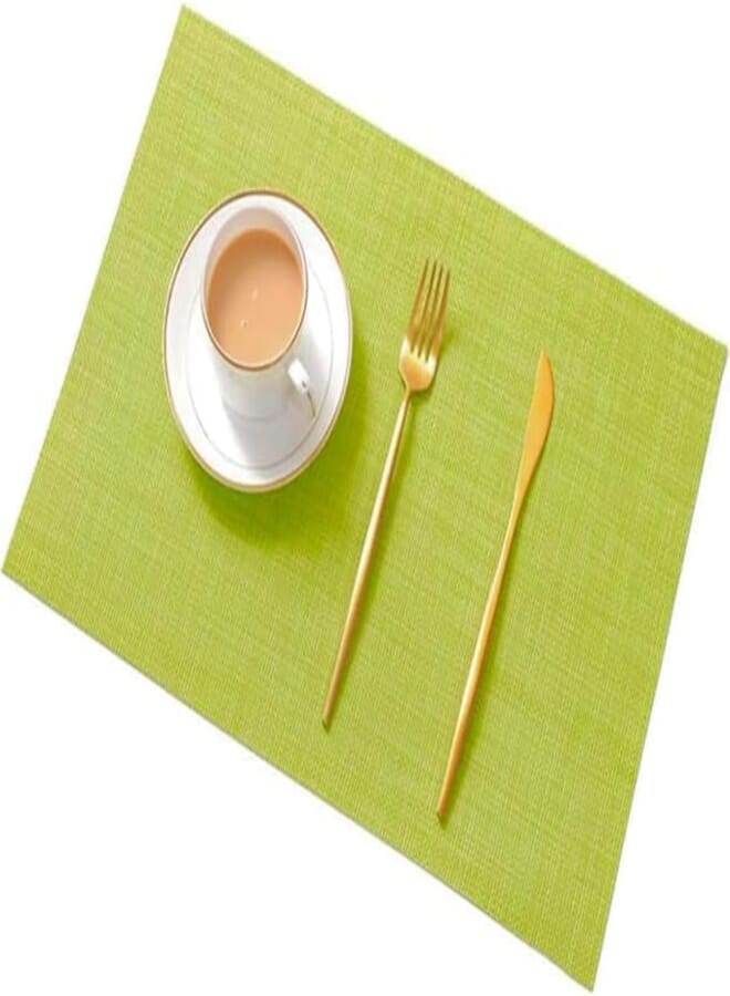 Kitchen Placemats for Dining Table Heat Resistant Stain Resistant Non-Slip PVC Washable Vinyl Placemats
