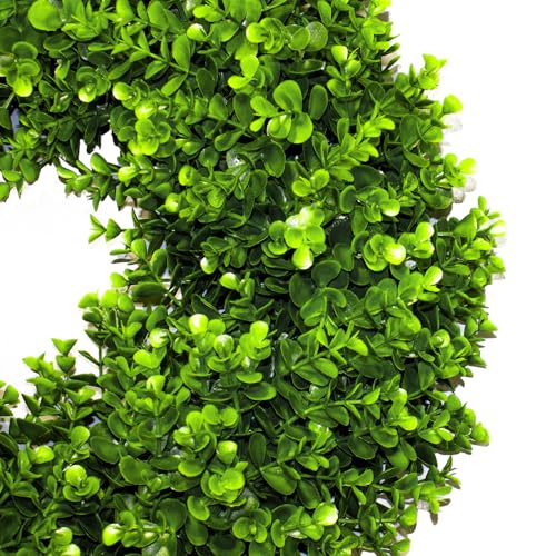 SEVENLOVE 22“ Boxwood Wreath for Front Door,Spring ，Summer All Season Wreaths, Farmhouse Door Wreath Outdoor Indoor for All Seasons Decor - Image 2