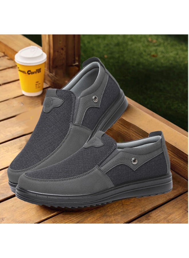 Anglerfish Ankang Old Beijing Cloth Shoes For Men, Spring And Autumn Single Shoes, Middle-aged And Elderly Casual Shoes, Breathable Dad Shoes A5039, Black, Size 41 - Image 1
