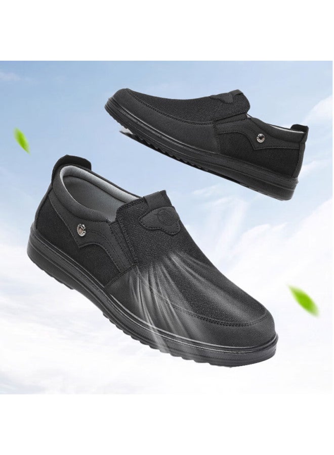 Anglerfish Ankang Old Beijing Cloth Shoes For Men, Spring And Autumn Single Shoes, Middle-aged And Elderly Casual Shoes, Breathable Dad Shoes A5039, Black, Size 41 - Image 2