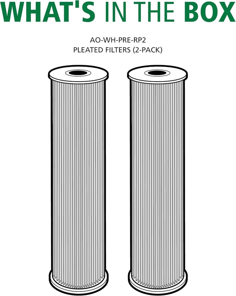 AO Smith 2.5"x10" 20 Micron Sediment Water Filter Replacement Cartridge - 2 Pack - For Whole House Filtration Systems - AO-WH-PRE-RP2 - Image 2