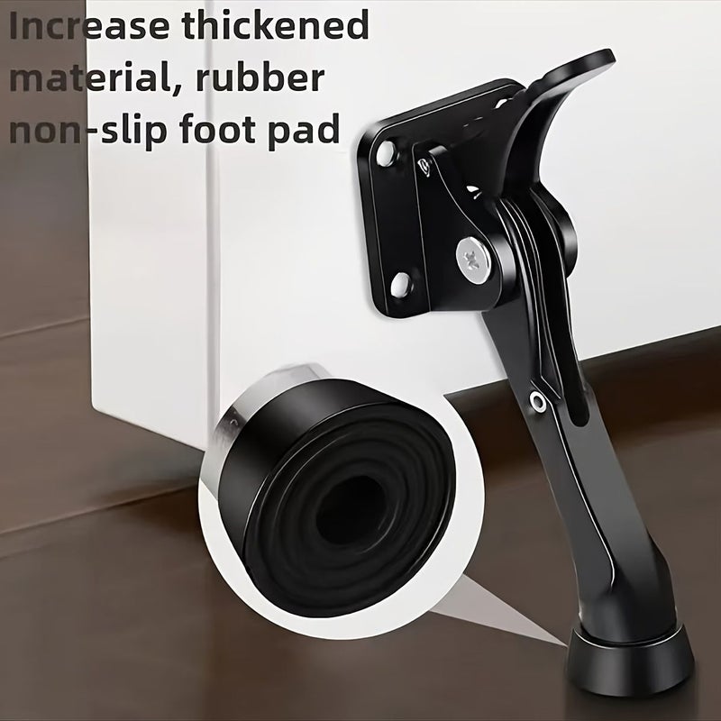 2 Pack Anti Kick Door Stoppers Heavy Duty Drill Free Safety Door Wedge For Door Bottom Indoor Outdoor Commercial Use Silver - Image 4