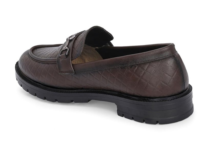 MACTREE Brown PU Leather Loafers Shoes for Men- 7 UK - Image 4