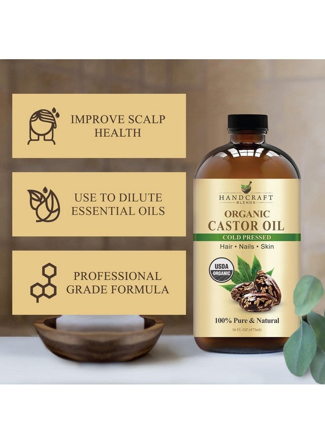 handcraft Blends Handcraft Blends Cold-Pressed Organic Castor Oil in Glass Bottle - 16 Fl Oz - 100% Pure and Natural - Premium Grade Carrier Oil for Hair Growth, Eyelashes and Eyebrows - Hair and Body - Image 5