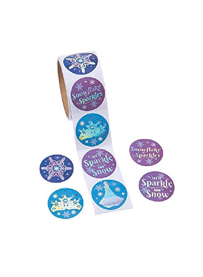 Fun Express Winter Princess Roll Stickers Stationery 100 Pieces - Image 1