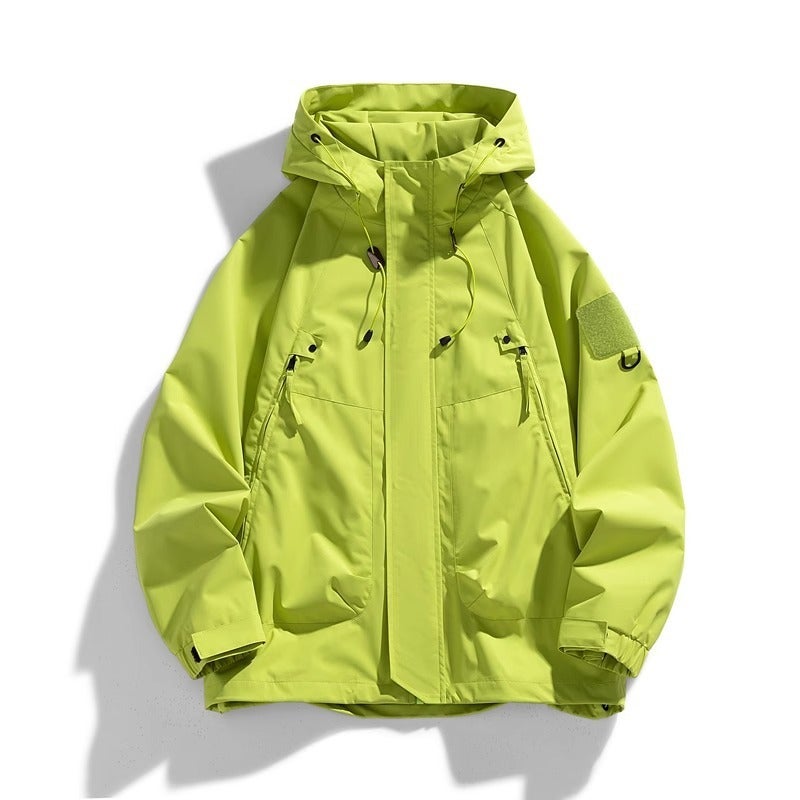 Mens 2024 Spring New American Style Trendy Brand Loose Work Jacket Spring and Autumn Outdoor Boys Couple Jacket Fluorescent green