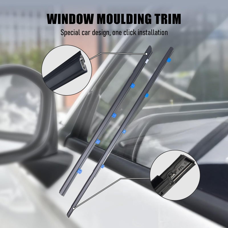 ItranMc Car Window Weather Stripping Molding Trim Belt,Compatible with Honda Civic 2012-2015 4-Door Sedan,Replace#72450-TR0-A01 72410-TR0-A01 72950-TR0-A01 72910-TR0-A01 - Image 3