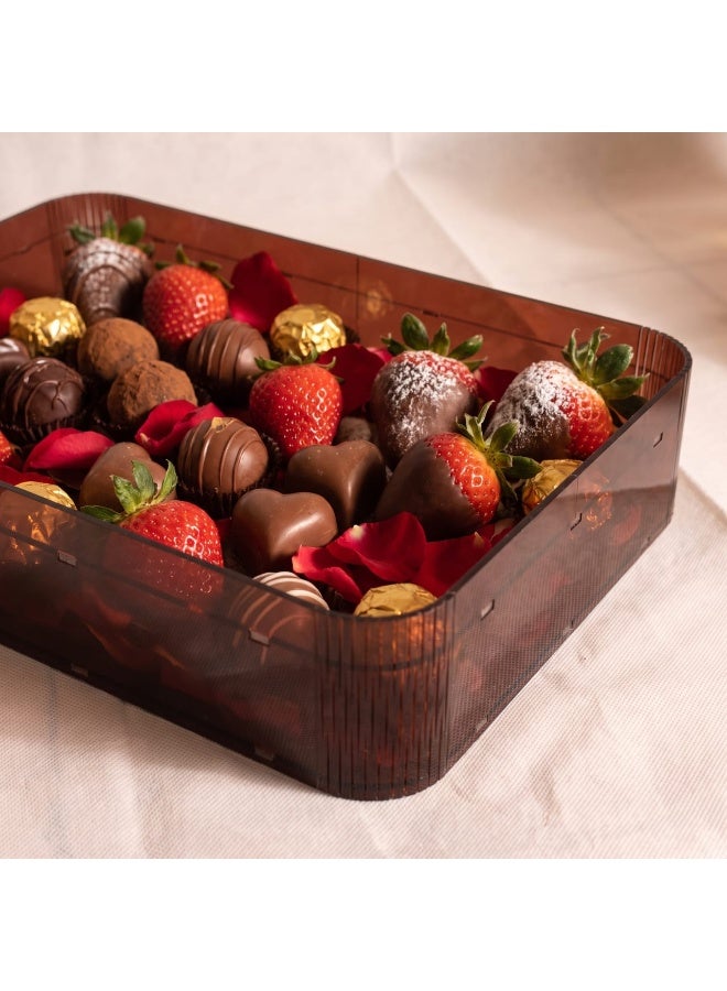 A luxurious transparent gift tray. This tray is primarily used for presenting and arranging Eid and special occasion favors (Size: 20 x 31 cm). - Image 3