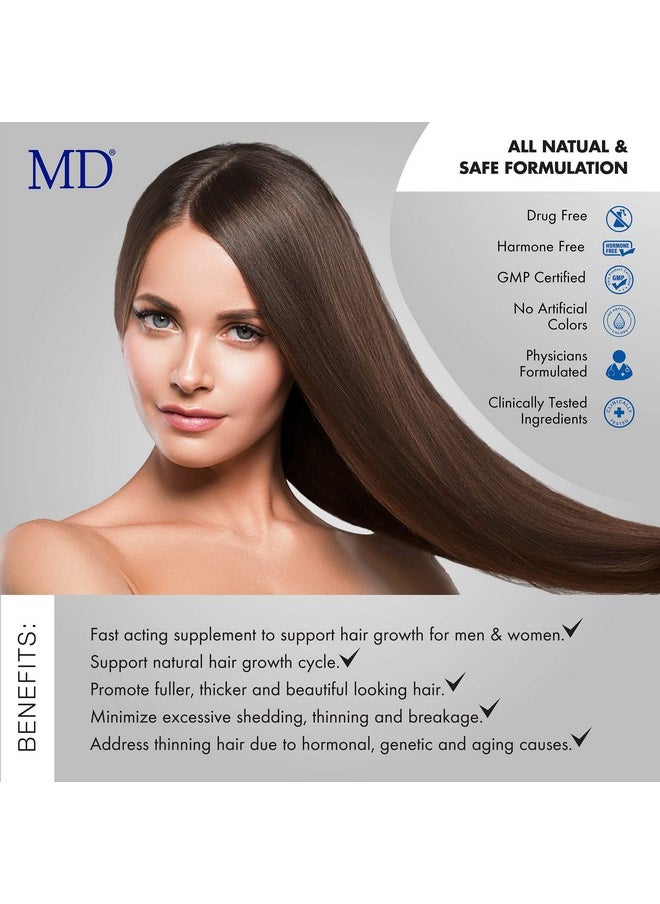 MD - Nutri Hair Growth Supplement With Biotin 30 Capsules  Prevents Hair Loss Minimizes Hair Shedding Thinning Breakage  Promotes Longer Thicker HairSkinsafe  Natural Formulation - Image 1