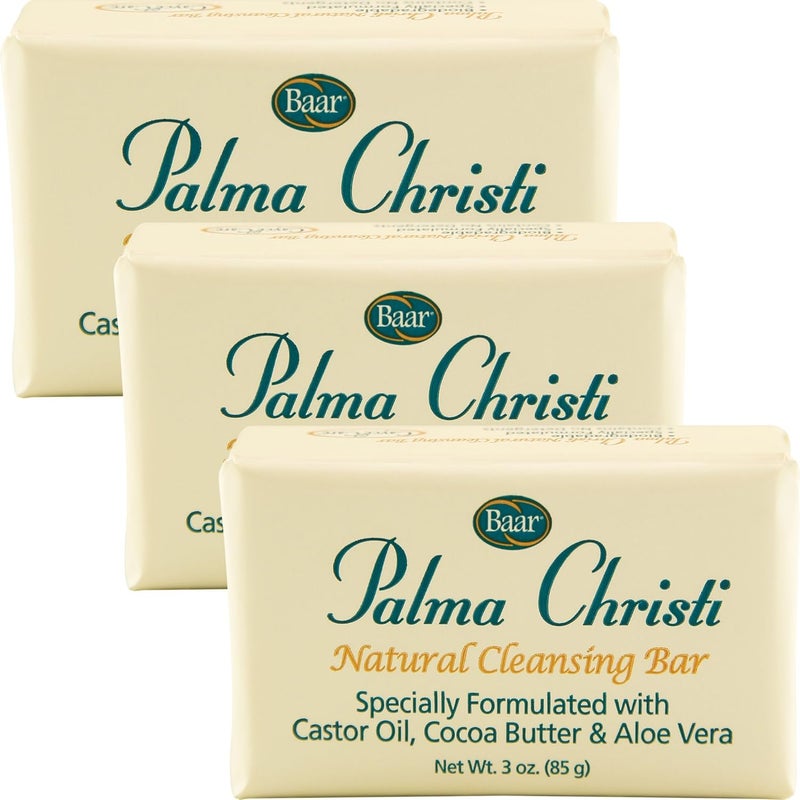 baar Palma Christi (Castor Oil) Natural Cleansing Bar Soap, 3 bar set