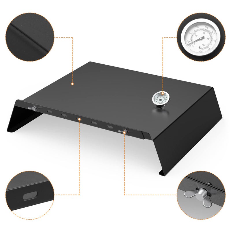 Skyflame Universal Metal Pizza Oven Kit with 20-30 inch Adjustable Width, Grill Top Pizza Oven Box for Most Gas Grills/Pellet Grill Conversion Kit - Image 3