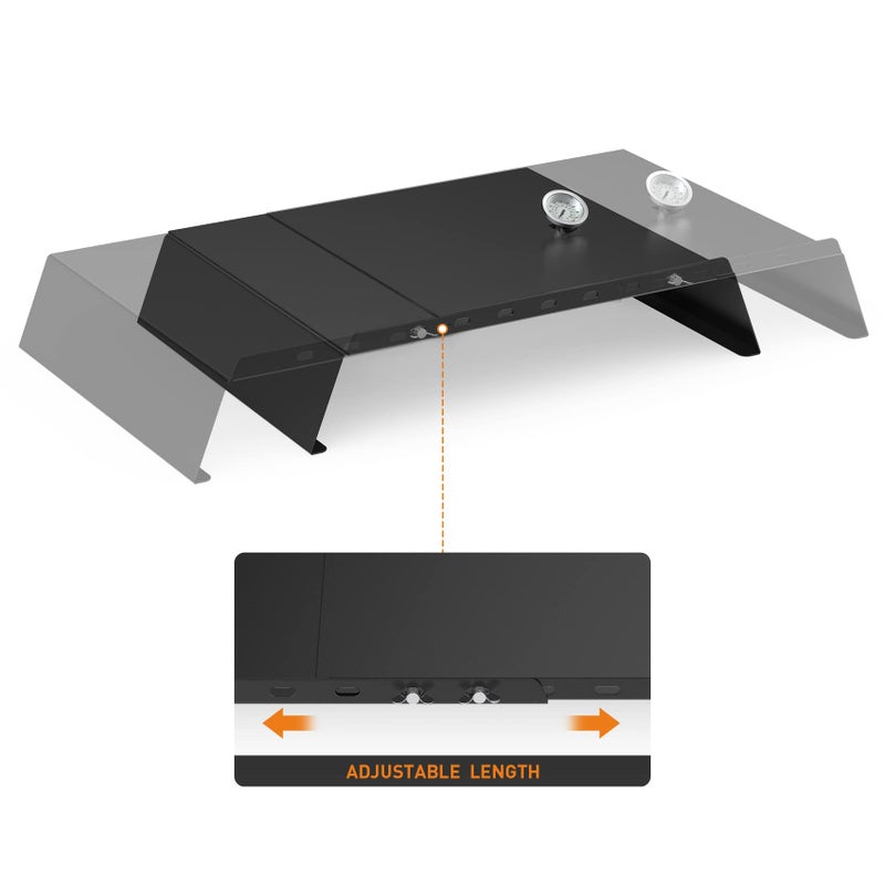 Skyflame Universal Metal Pizza Oven Kit with 20-30 inch Adjustable Width, Grill Top Pizza Oven Box for Most Gas Grills/Pellet Grill Conversion Kit - Image 4