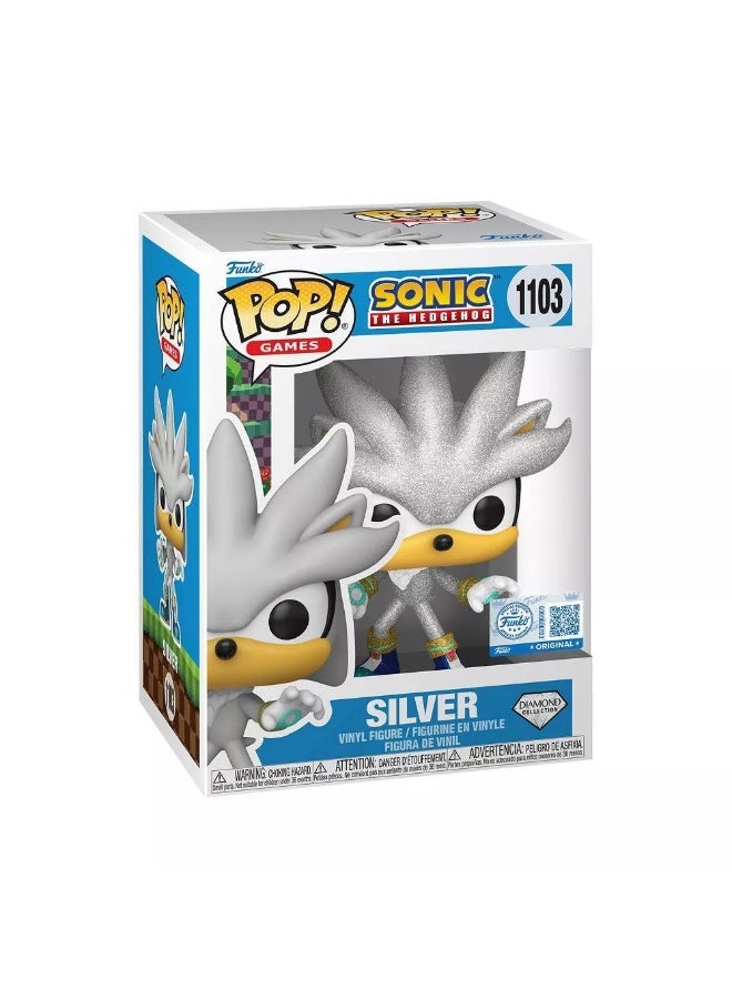 Funko Pop! Games Sonic The Hedgehog Silver (Diamond) Vinyl Figure (11.4 Cm) - Image 1