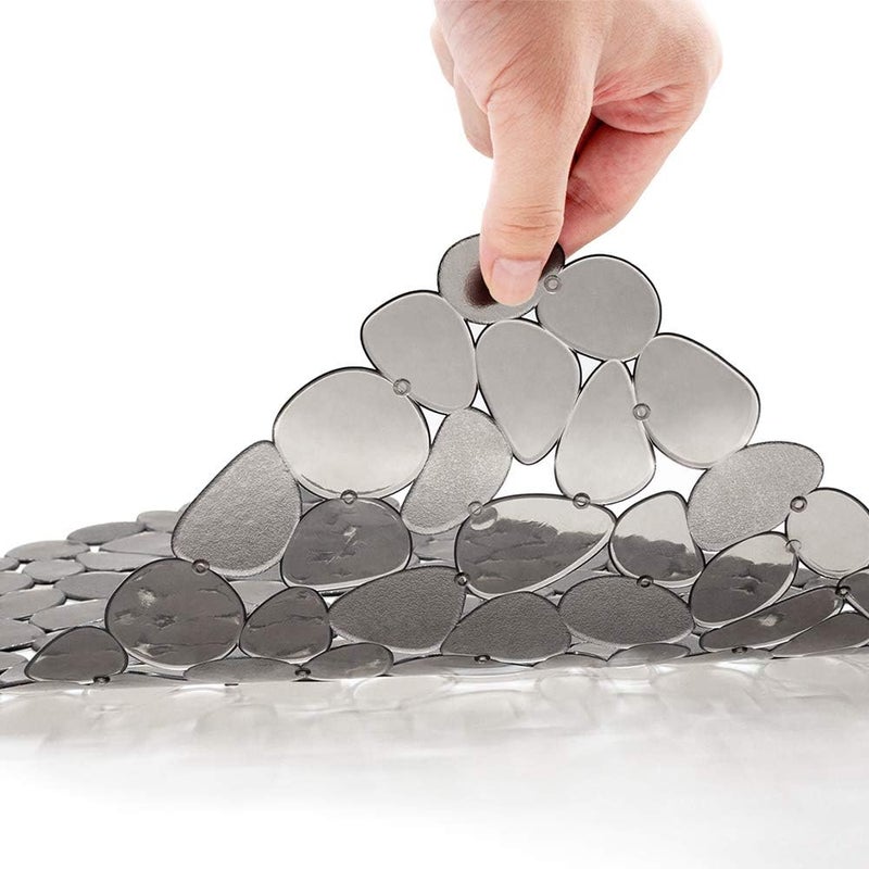 Bligli Pebble Sink Mat for Stainless Steel/Ceramic Sinks, 2 Pack PVC Sink Protectors Mats for Bottom of Kitchen Sink, Dish Drying Mat for Dishes and Glassware, 15.7 x 11.8 inch, Grey - Image 2