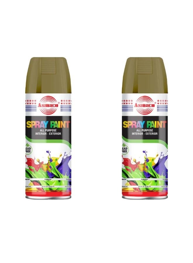 Asmaco Spray Paint - Gold - 400 Ml - Set of 02