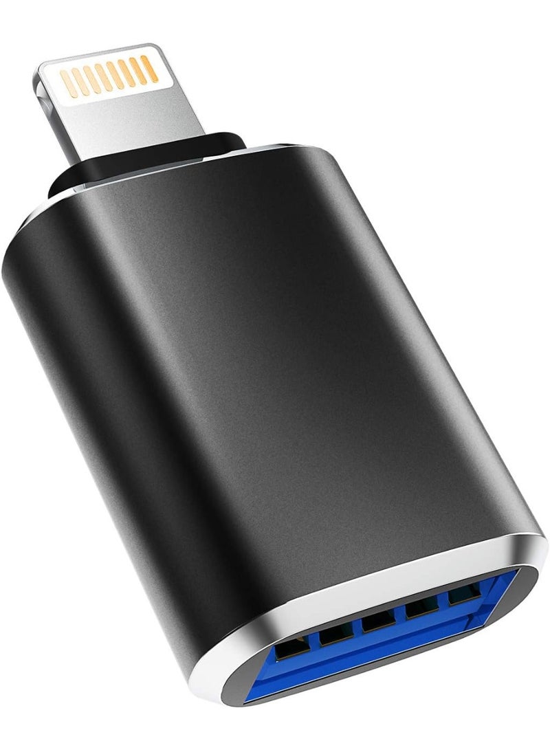 Lightning USB OTG Adapter for iPhone USB 3.0 Adapter USB-A Data Transfer Backup Connecting Adapter for iPhone 14 13 12 11 Xr X XS 8 7 Plus Max iPad Air Pro Mini,Support Camera Card Reader Mouse Keyboard Hubs - Image 1